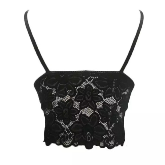 SOFT lace bra bralette cami crop olive green NEW! - Picture 2 of 2